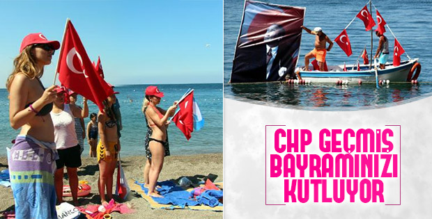CHP'li belediyeden plajda 30 Ağustos kutlaması
