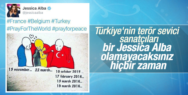 Jessica Alba Türkiye ve Belçika'daki saldırıları lanetledi