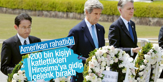 John Kerry Hiroşima Anıtı'na çelenk bıraktı