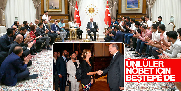 Erdoğan ünlü isimleri Külliye'de kabul etti