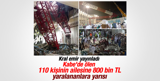 Suudi Arabistan'dan vinç kazasında ölenler için tazminat