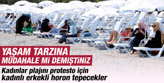 Kadınlar Plajı'na horonlu protesto