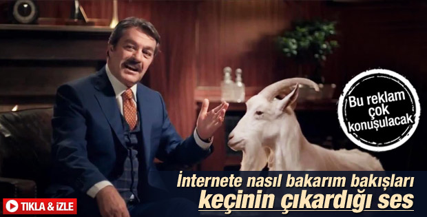 Kadir İnanır'ın keçi ile oynadığı ilginç reklam İZLE