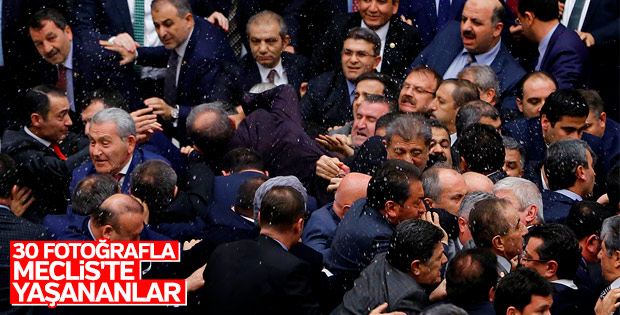 Meclis'te yaşanan arbedenin fotoğrafları