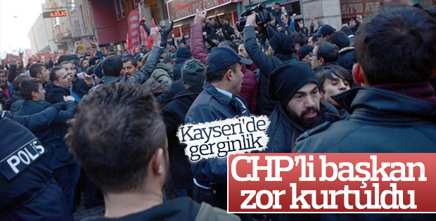 Kayseri'de CHP'li başkana saldırı