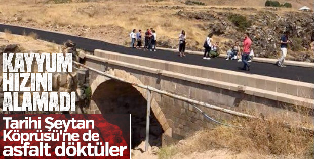 Van'daki Şeytan Köprüsü'ne asfalt döküldü