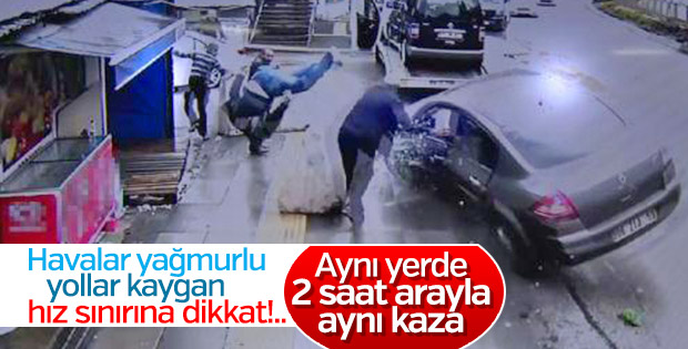 Ankara'da aynı yerde çifte kaza