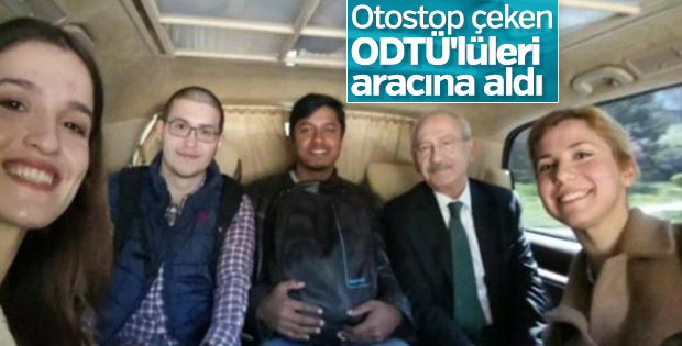 Otostop çeken ODTÜ'lüler Kılıçdaroğlu'na denk geldi