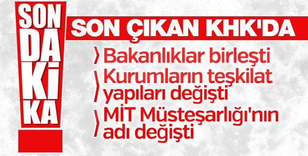 703 numaralı KHK yayınlandı