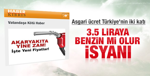 Kıbrıs'ta benzin zammı isyanı