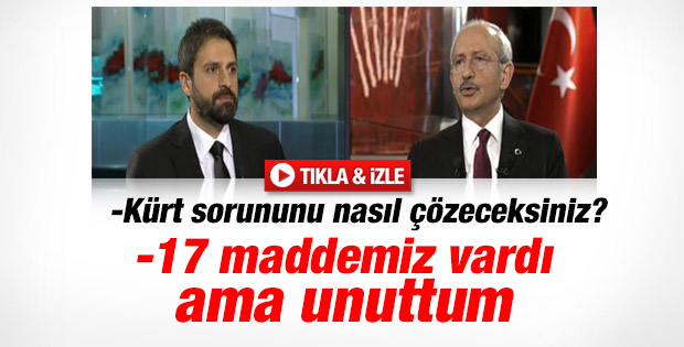 Kılıçdaroğlu Kürt sorunu manifestosunu sayamadı