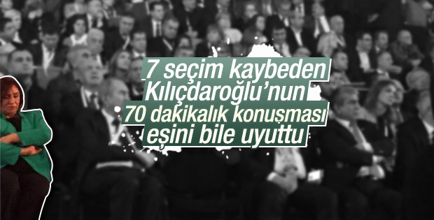Eşi Kılıçdaroğlu'nu dinlerken uyuyakaldı