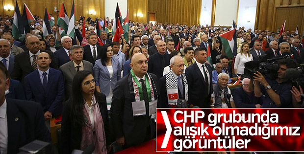 CHP Grup Toplantısı'nda Filistinliler için saygı duruşu