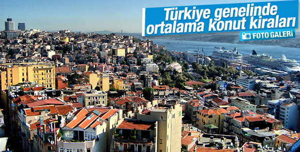 Türkiye genelinde ortalama konut kirası bedelleri