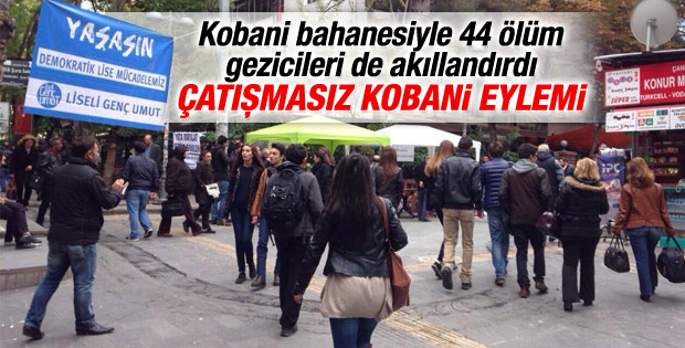 Ankara'da olaysız Kobani'ye destek eylemi