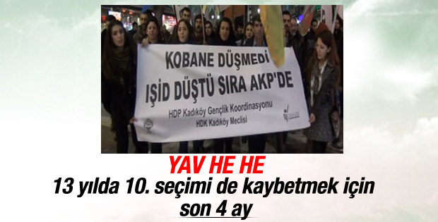 Kadıköy'deki Berkin Elvan yürüyüşünde Kobani pankartı