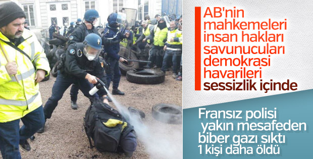 Fransız polisinden orantısız biber gazı kullanımı