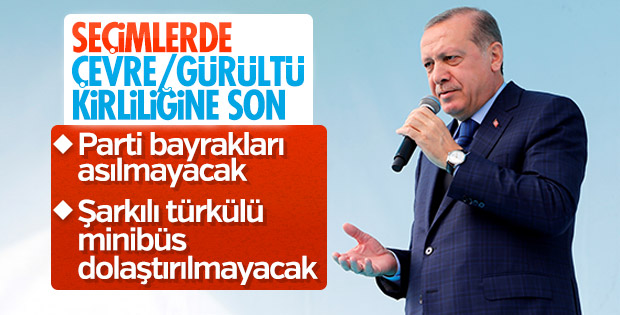 Başkan Erdoğan'dan partilerin plastik bayrak asmasına tepki
