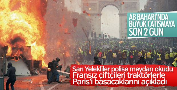 Fransa'da eylemlere çiftçiler ve kamyonculardan destek