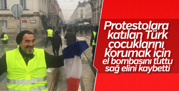 'Sarı Yelekliler' protestosuna katılan Türk elini kaybetti