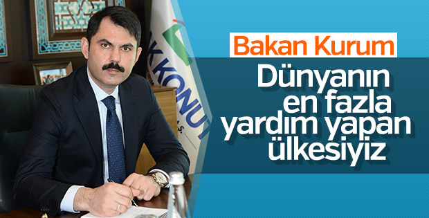 Bakan Kurum: En fazla yardım yapan ülkeyiz
