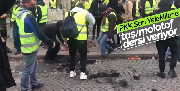 Paris'te eylemciler kaldırım taşlarını sökmeye başladı