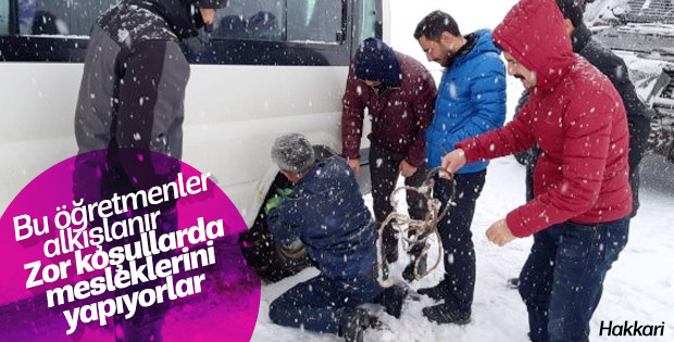 Hakkarili öğretmenlerin zorlu mesaisi