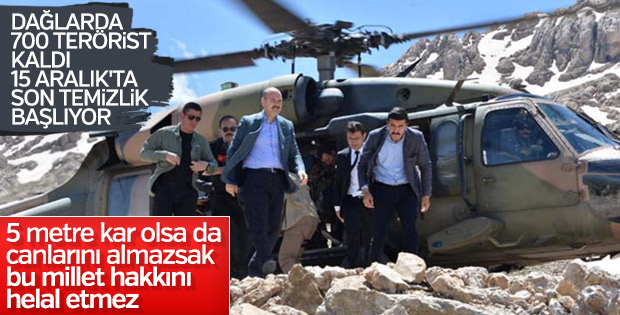 Bakan Soylu: Dağlarda 700 terörist kaldı