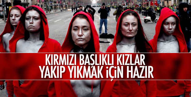 Fransa'da bu kez sokağa 'Kırmızı Başlıklı Kızlar' çıktı
