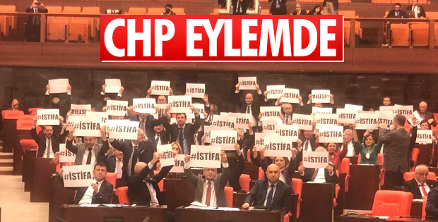 CHP'liler TBMM'de Bakan Turhan'ı protesto etti