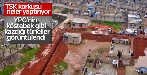 Ayn El Arab'daki tünel ve hendekler havadan görüntülendi