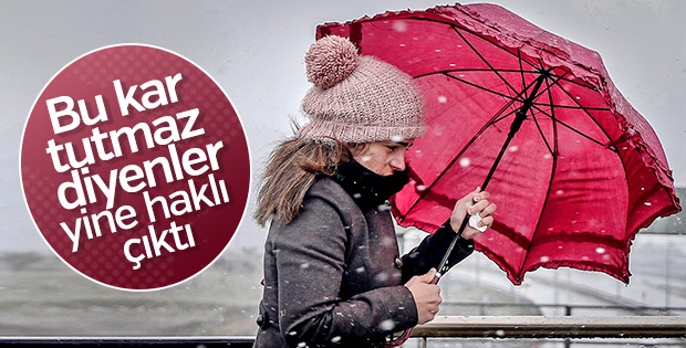 Kar, İstanbul'a uğradı gitti