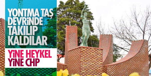 Çanakkale'de CHP Adalet Heykeli yaptı