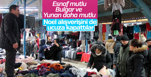 Yunan ve Bulgar turistleri Noel alışverişi için Edirne'de