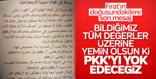 ÖSO'dan Fırat'ın doğusuna bildiri