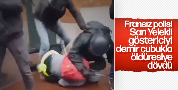 Fransız polisinden göstericilere dayak