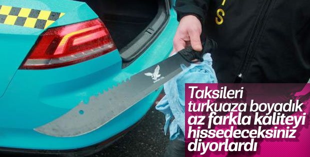 Taksinin bagajından kasatura çıktı