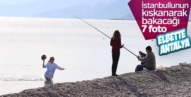 Antalya'da aralık ayında deniz keyfi
