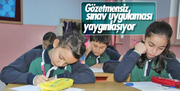 Öğrenciler gözetmensiz sınav oldu