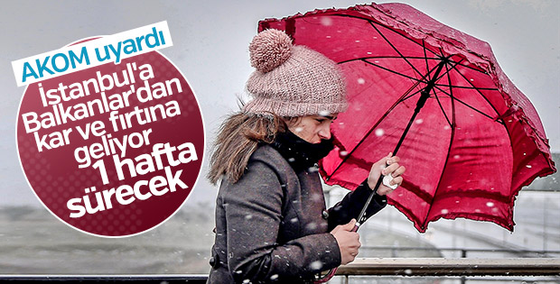AKOM'dan İstanbul için kar uyarısı
