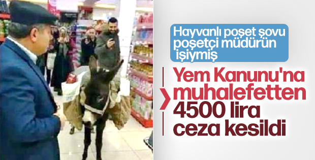 Markette eşekle alışveriş yapan kişi müdür çıktı