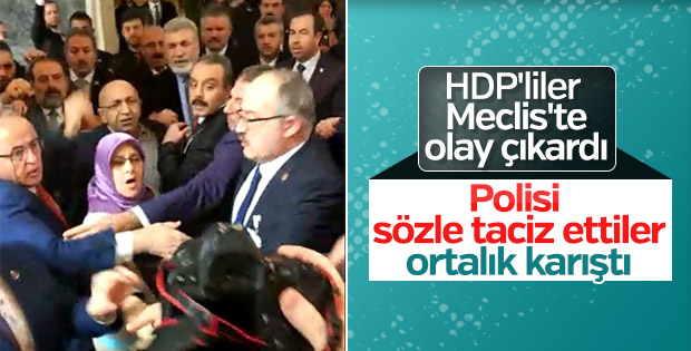 HDP'li vekiller Şeref Holü'nde olay çıkardı