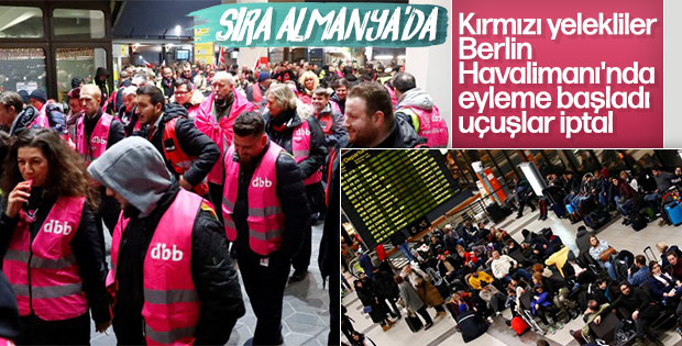 Berlin havalimanlarındaki grev uçuşları iptal ettirdi