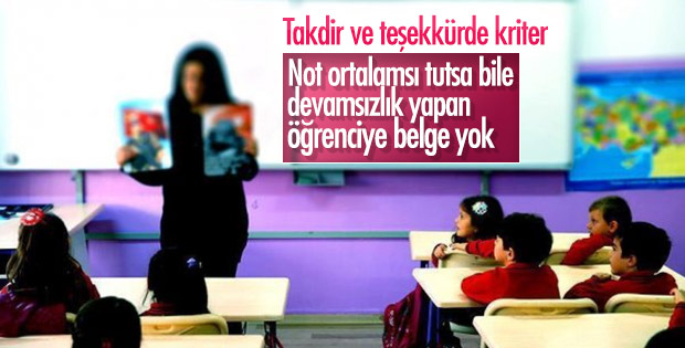 E-Okul takdir ve teşekkür hesaplaması değişti