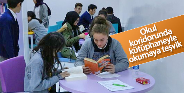 Okul kütüphanesini koridora taşıdılar