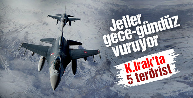 Irak'ın Hakurk bölgesinde 5 terörist öldürüldü