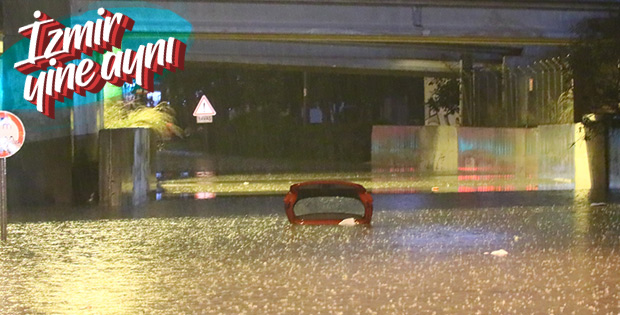 İzmir'de sağanak sele neden oldu