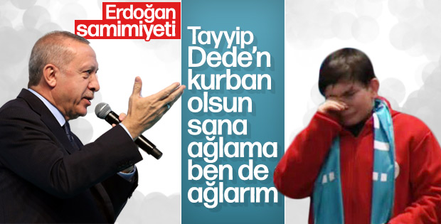 Erdoğan'a seslenen çocuk gözyaşlarına boğuldu