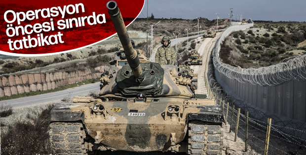 Tanklar, sınırda eğitim yaptı