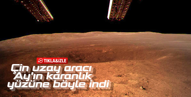 Çin uzay aracının Ay'ın karanlık yüzüne iniş videosu